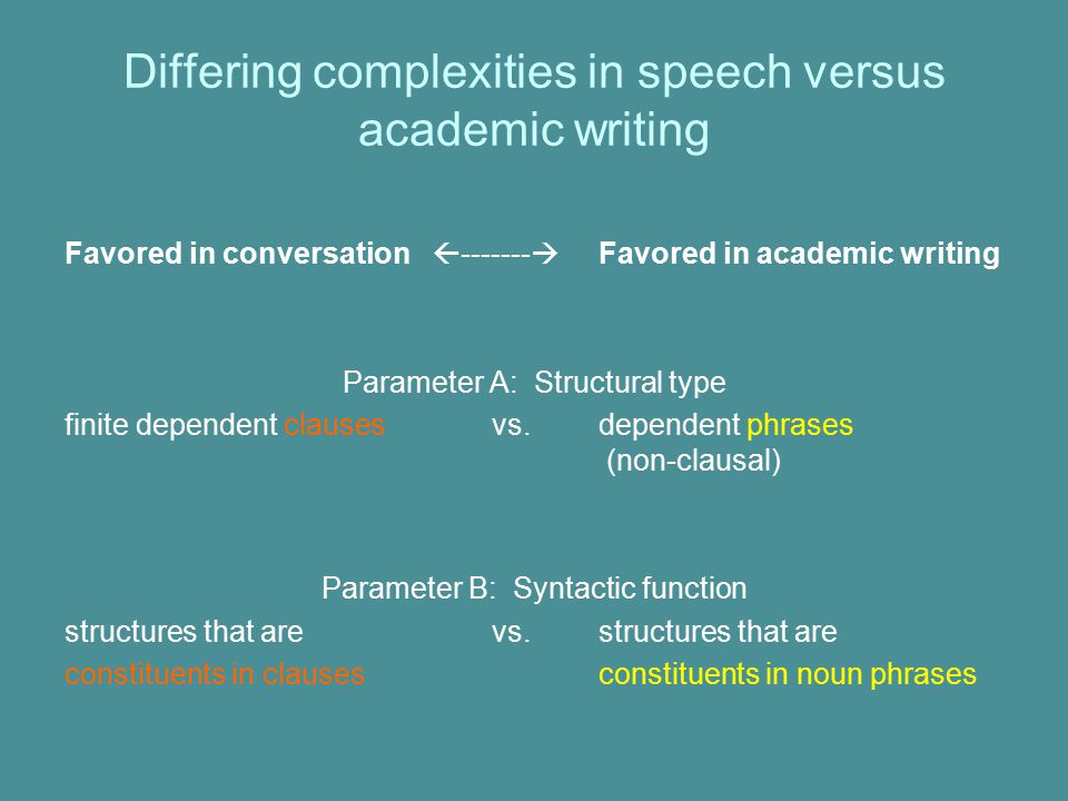 academic vs non academic writing examples